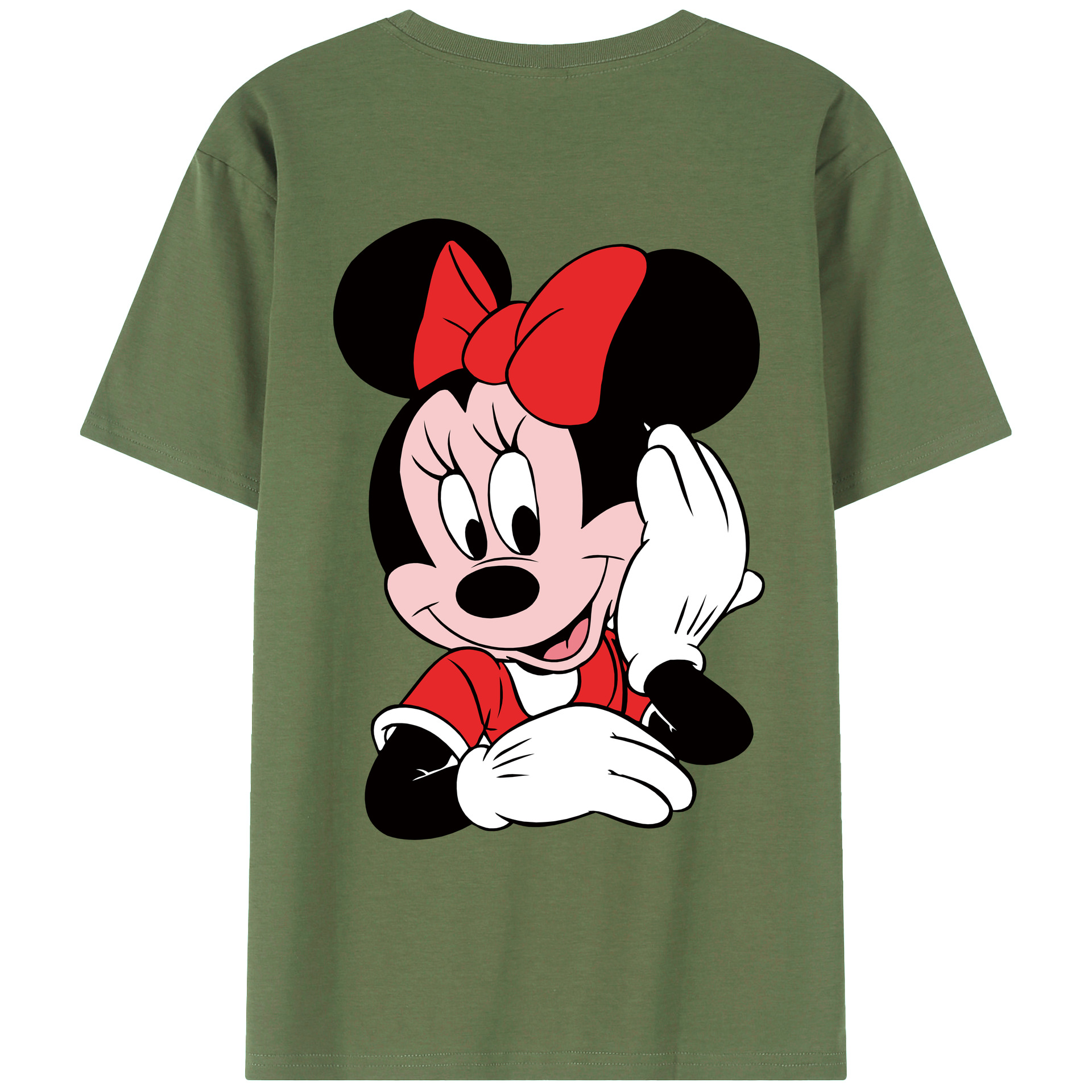 ミッキーマウス Mickey Mouse 綿100％ メンズ半袖Tシャツ（バックプリント） 通気性
